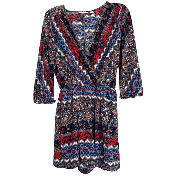 New York & company bohemian all over printed mini dress - Picture 1 of 6